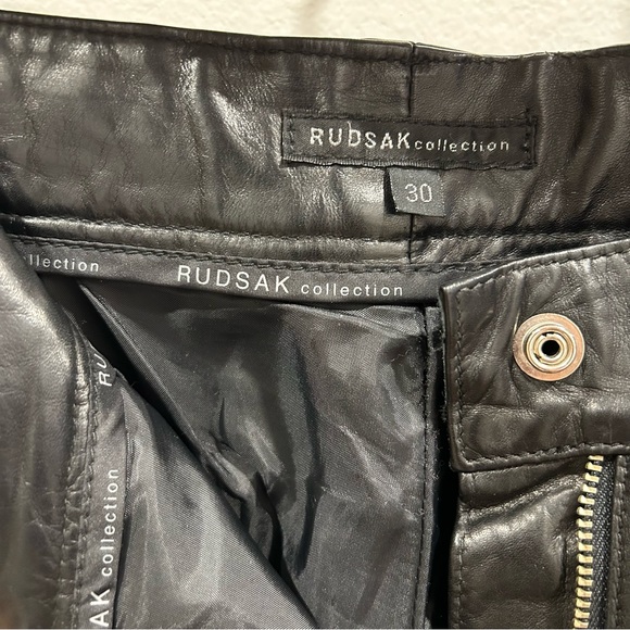 Black Leather Rudsak Pants size 30 Women’s straight leg - Picture 6 of 8